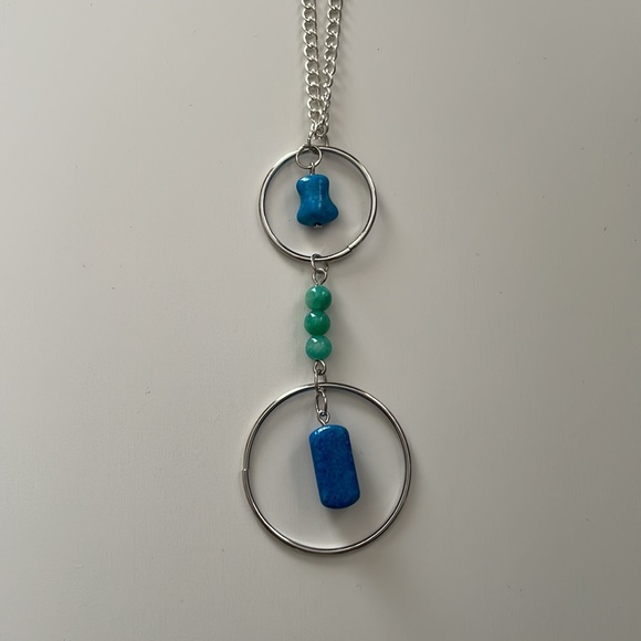 Hanging Hoop gemstone necklace - Picture 4 of 6